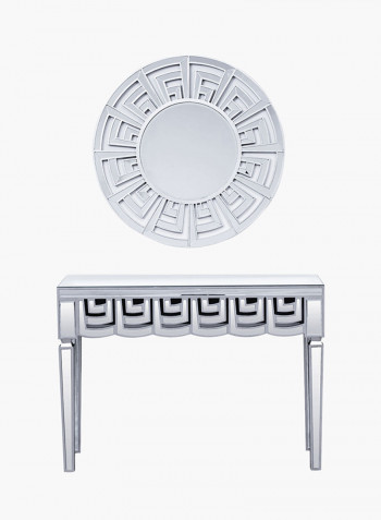 Hillary Console With Mirror Set Silver 35x75x100centimeter