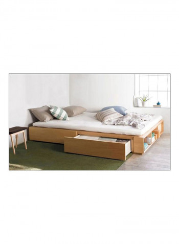 Storage Bed Without Mattress White 160 x 200centimeter