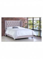 Tufted Upholstered Bed Without Mattress Smoke 160 x 200centimeter