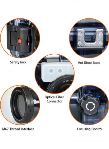 Waterproof Camera Housing Case For Sony A6000/A6300/A6500 Black