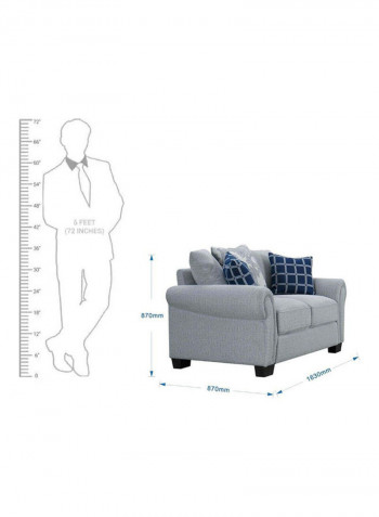 Luella 2-Seater Sofa Grey 163x87x87cm