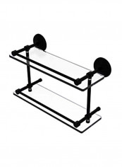 Monte Carlo Double Tier Bathroom Shelf Black/Clear 16inch