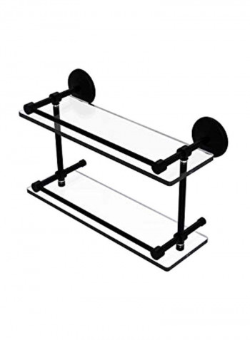 Monte Carlo Double Tier Bathroom Shelf Black/Clear 16inch