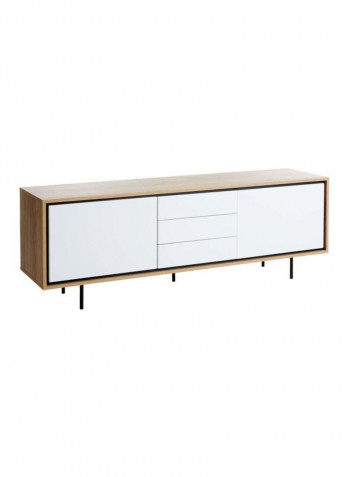 Halby 3 Drawers Sideboard White/Beige/Black