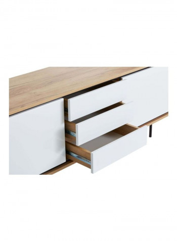 Halby 3 Drawers Sideboard White/Beige/Black