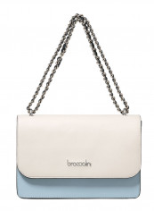 Michelle Colourblock Pattern Shoulder Bag Off White/Blue/Silver