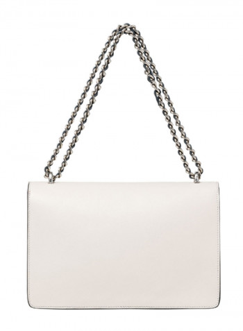 Michelle Colourblock Pattern Shoulder Bag Off White/Blue/Silver