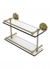 Prestige Regal Collection Double Glass Shelf Gold/Clear 16inch