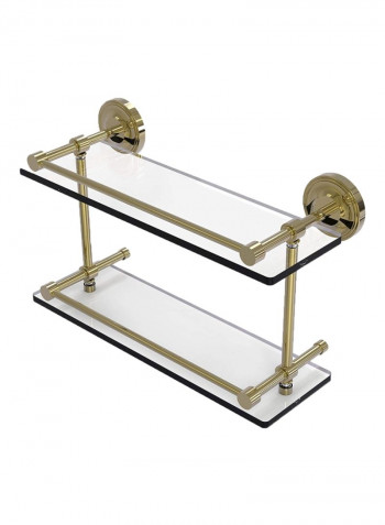 Prestige Regal Collection Double Glass Shelf Gold/Clear 16inch