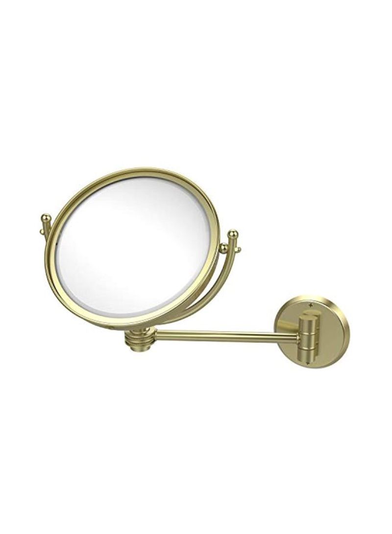 5X Magnification Wall Mounted Make Up Mirror Clear/Gold 8inch
