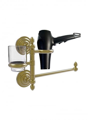 Que New Collection Hair Dryer Holder And Organizer Black/Gold