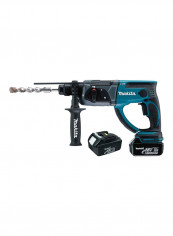 Cordless Rotary Hammer Drill Drive With 2 Batteries And Case Black/Blue
