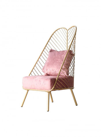1 Seater Lorraine Fabric Sofa Pink/Gold 63x64x111cm