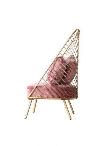 1 Seater Lorraine Fabric Sofa Pink/Gold 63x64x111cm