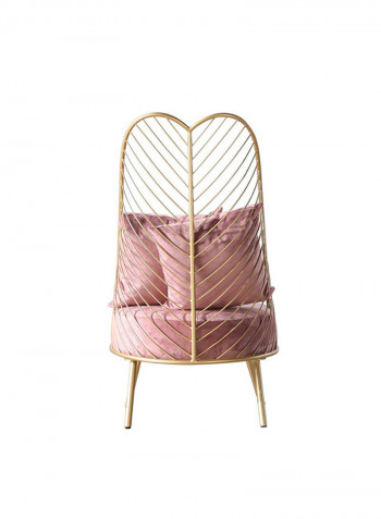 1 Seater Lorraine Fabric Sofa Pink/Gold 63x64x111cm