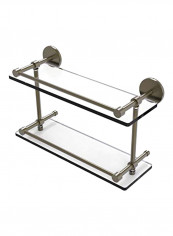 Tempered Double Glass Shelf Gold 16x5inch
