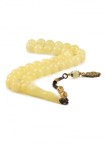 Butterscotch Amber Prayer Beads with Sterling Silver Components