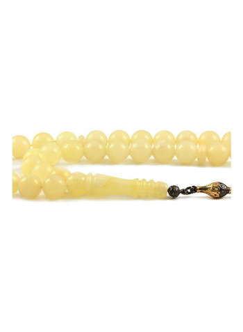 Butterscotch Amber Prayer Beads with Sterling Silver Components
