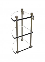Foxtrot Collection 3-Tier Corner Glass Shelf Clear