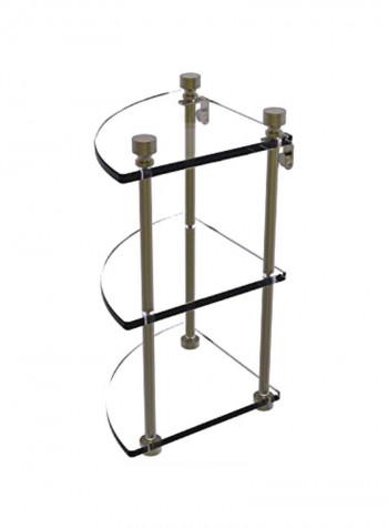 Foxtrot Collection 3-Tier Corner Glass Shelf Clear