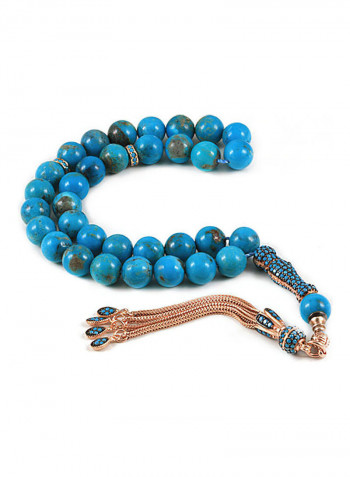 Turquoise Prayer Beads with Sterling Silver Components