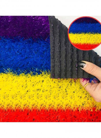 Rainbow Artificial Grass Carpet Red/Yellow/Blue 2x25meter