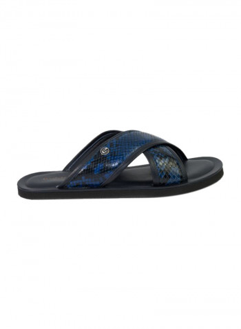 Slip-on Flat Sandals Black/Blue