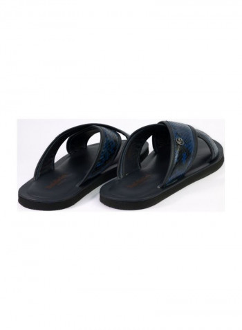 Slip-on Flat Sandals Black/Blue