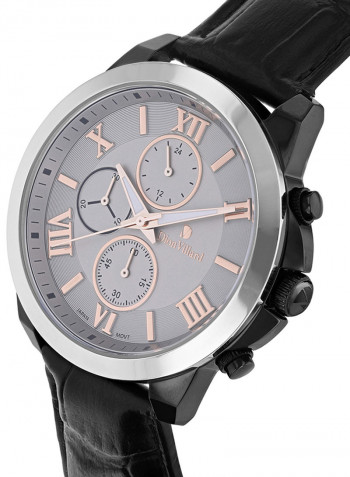 Men's Leather Analog Wrist Watch DVW19051