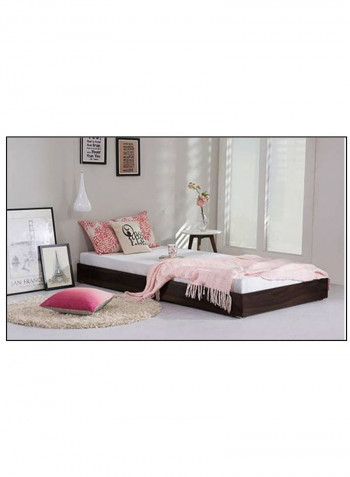 Trundle Bed With Mattress Mahogany 190 x 90centimeter