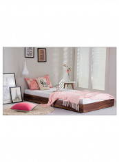 Trundle Bed With Mattress Teak 190 x 90centimeter