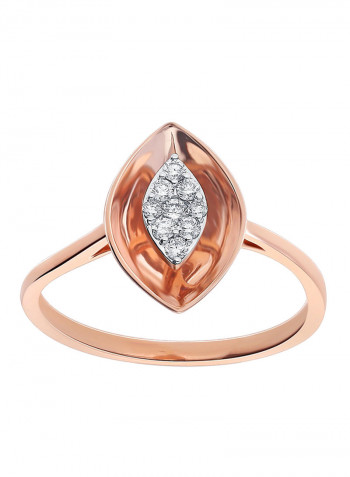 18 Karat Rose Gold 0.13 Carat Diamond Ring