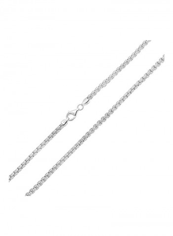 925 Sterling Silver Square Rolo Box Chain Necklace