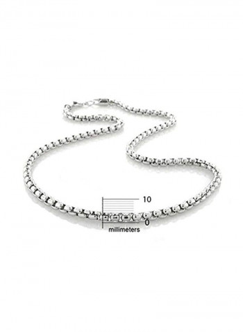 925 Sterling Silver Square Rolo Box Chain Necklace