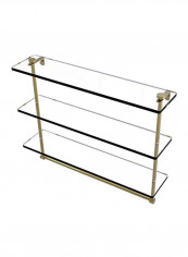 Integrated Towel Bar Glass Shelf Clear/Gold 22inch