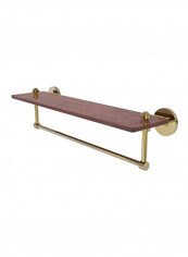 Ironwood Integrated Towel Bar Wood Shelf Brown/Gold 22inch