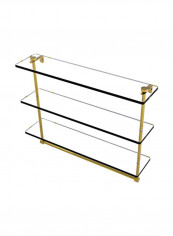 Towel Bar Glass Shelf Clear/Gold 22inch