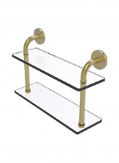 2-Tier Glass Shelf Clear/Gold 16inch