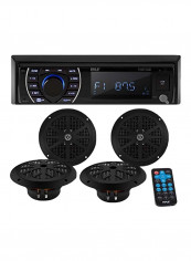 Bluetooth Marine Stereo Receiver And Speaker Kit B06XD95K98 Black