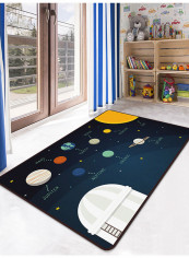 Space Pattern Comfortable Anti-Skidding Living Room Carpet Blue 200x300centimeter