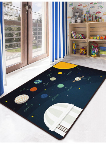 Space Pattern Comfortable Anti-Skidding Living Room Carpet Blue 200x300centimeter