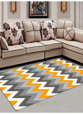 Geometric Print Simple Anti-Skidding Living Room Carpet Yellow/Grey/White 200x300centimeter