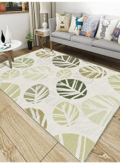 Tree Print Anti-Skidding Living Room Carpet Green/White 200x300centimeter