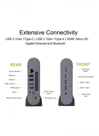 Chromebox Mini PC, Celeron 3867U Processor/4GB RAM/32GB SSD/Chrome OS With Keyboard And Mouse Black