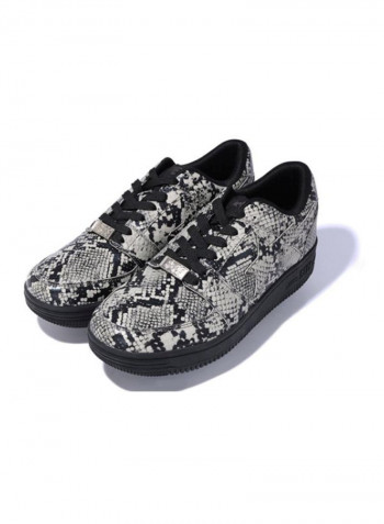 Python Lace-up Low Top Sneakers Black/White