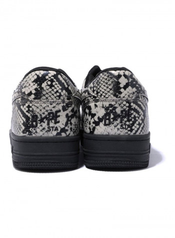 Python Lace-up Low Top Sneakers Black/White