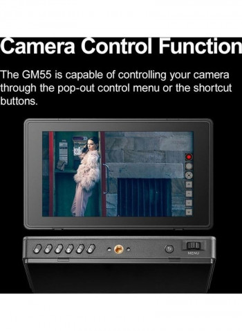 Touchscreen Camera Monitor 4K HDMI Output أسود