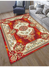 Vintage Flower Pattern Print Anti-Skidding Mat Multicolour 200(W)x300(L)centimeter