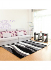 Modern Living Room Carpet Black/White/Grey 160x230centimeter