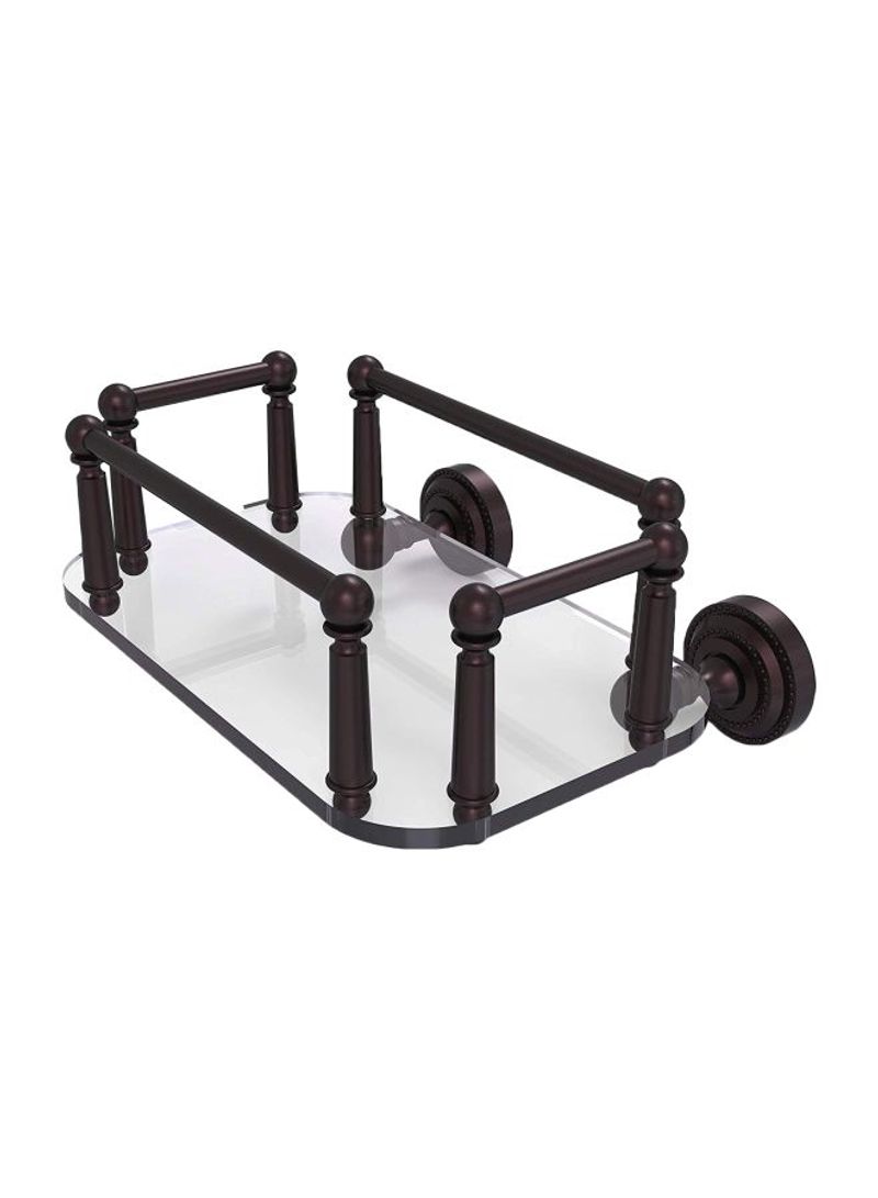 Dottingham Collection Wall Mounted Glass Tray Towel Holder Brown 10.2x8x4.8inch